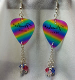 CLEARANCE Rainbow Pick Earrings with Swarovski Crystal Dangles