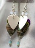 Cascading MultiColor Guitar Pick Earrings with Swarovski Crystals