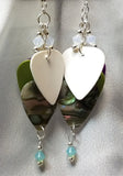 Cascading MultiColor Guitar Pick Earrings with Swarovski Crystals