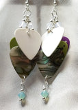 Cascading MultiColor Guitar Pick Earrings with Swarovski Crystals