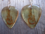 Transparent Scrolling Acoustic Guitar Graphic Guitar Pick Earrings