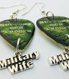 Support Our Troops Military Wife Guitar Pick Earrings