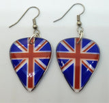 Transparent British Flag Guitar Pick Earrings