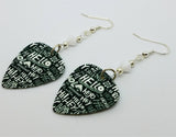 Hello Guitar Pick Earrings with White Swarovski Crystals