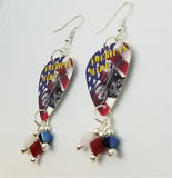 American Made Motorcycle Guitar Pick Earrings with Swarovski Crystal Dangles