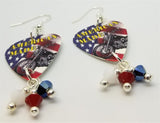 American Made Motorcycle Guitar Pick Earrings with Swarovski Crystal Dangles