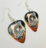 Coffee Rocks Guitar Pick Earrings