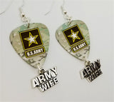 Army Camo Army Wife Guitar Pick Earrings