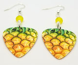 Pineapple Guitar Pick Earrings with Yellow Opal Swarovski Crystals
