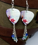 Christmas Morning Scene Guitar Pick with Swarovski Crystal Dangles