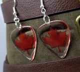 CLEARANCE Canadian Flag Transparent Guitar Pick Earrings