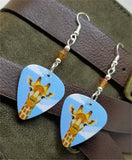 Giraffe Guitar Pick Earrings with Copper Swarovski Crystals