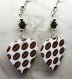 Coffee Beans Guitar Pick Earrings with Mocha Swarovski Crystals