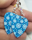 Snowflake Guitar Pick Earrings with Clear ABx2 Swarovski Crystals
