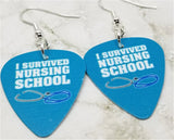 I Survived Nursing School Guitar Pick Earrings
