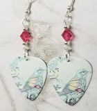 Song Bird Guitar Pick Earrings with Pink Swarovski Crystals