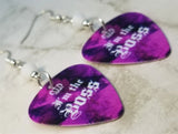 I'm The Boss Guitar Pick Earrings with White Swarovski Crystals