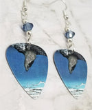 Susaki and the Jumantsubo Plain near Fukagawa Guitar Pick Earrings with Blue Swarovski Crystals