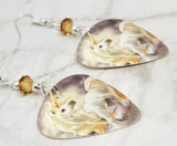 Unicorn Guitar Pick Earrings with Metallic Sunshine Swarovski Crystals