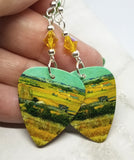 Van Gogh The Harvest Guitar Pick Earrings with Yellow AB Swarovski Crystals