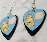 Sloth with Coffee Guitar Pick Earrings