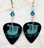 Sloth My Spirit Animal Guitar Pick Earrings with Blue Swarovski Crystals