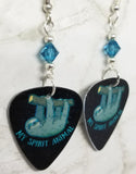 Sloth My Spirit Animal Guitar Pick Earrings with Blue Swarovski Crystals