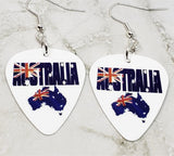 Australian Flag Forming Continent and Word Guitar Pick Earrings