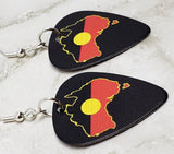 Australian Shaped Aboriginal Flag Guitar Pick Earrings