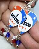 CLEARANCE I Voted Guitar Pick Earrings with Swarovski Crystal Dangles