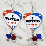 CLEARANCE I Voted Guitar Pick Earrings with Swarovski Crystal Dangles