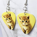 Orange Kitten Guitar Pick Earrings