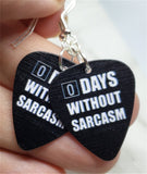 0 Days Without Sarcasm Guitar Pick Earrings