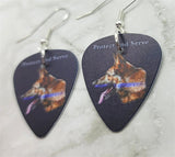 Protect and Serve German Sheperd with Blue Line Police Support Guitar Pick Earrings