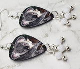 Koala Bear Guitar Pick Earrings with White Swarovski Crystal Dangles