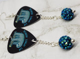 Sloth My Spirit Animal Guitar Pick Earrings with Blue AB Pave Bead Dangles