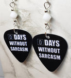 CLEARANCE 0 Days Without Sarcasm Guitar Pick Earrings with White Swarovski Crystals