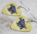 Chubby Unicorn Rhinoceros Guitar Pick Earrings