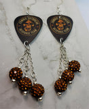 Zombie Outbreak Response Team Guitar Pick Earrings with Brown Pave Bead Dangles