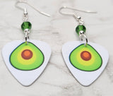 Avocado Guitar Pick Earrings with Green Swarovski Crystals