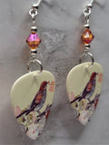Song Bird Guitar Pick Earrings with Astral Pink Swarovski Crystals