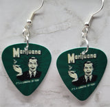 Vintage Style Marijuana Ad Guitar Pick Earrings