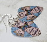 Cross and Butterfly With God All Things Are Possible Guitar Pick Earrings