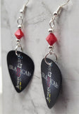 Living Out the Radical Life of Jesus Christ Guitar Pick Earrings with Red Swarovski Crystals