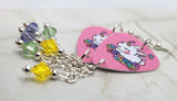 Bunnicorn Guitar Pick Earrings with Swarovski Crystal Dangles