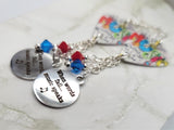 Music Guitar Pick Earrings with When Words Fail Music Speaks Stainless Steel Charms and Swarovski Crystal Dangles