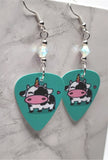 Cowicorn Guitar Pick Earrings with ABx2 Swarovski Crystals