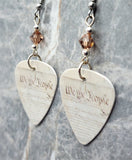 We The People Guitar Pick Earrings with Light Brown Swarovski Crystals