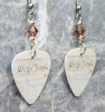 We The People Guitar Pick Earrings with Light Brown Swarovski Crystals
