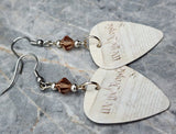 We The People Guitar Pick Earrings with Light Brown Swarovski Crystals